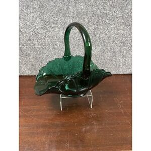 Vtg~L.E. Smith Teal Blue Green Regency‎ Basket Handmade